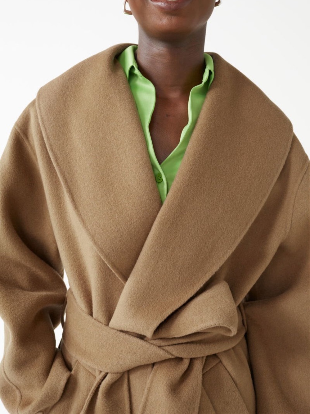 & OTHER STORIES OVERSIZED SHAWL-COLLAR WOOL COAT - Picture 5 of 8
